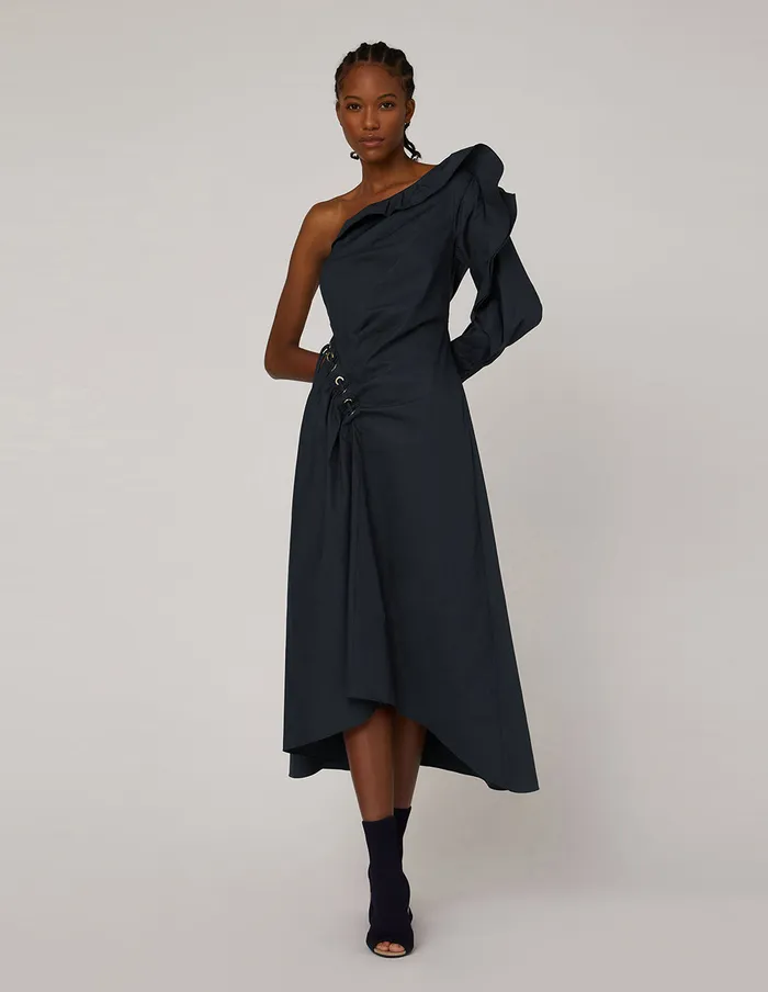 MARYLING Offce Dress Dark Blue Oneshoulder Dress Blue 8211 Women