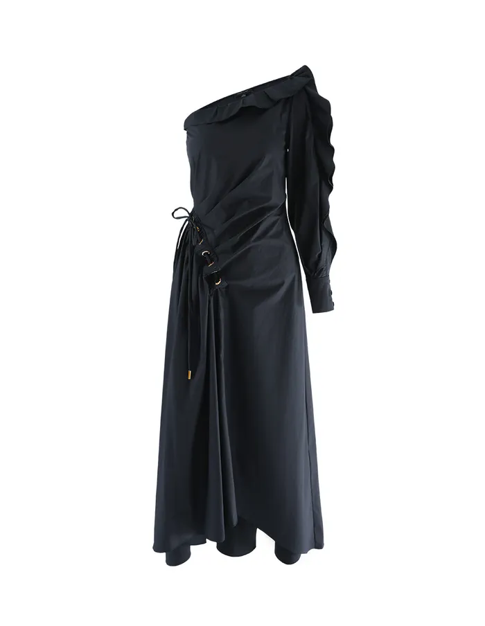 MARYLING Offce Dress Dark Blue Oneshoulder Dress Blue 8211 Women