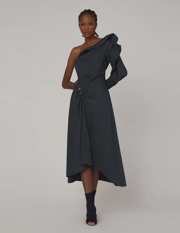 MARYLING Offce Dress Dark Blue Oneshoulder Dress Blue 8211 Women