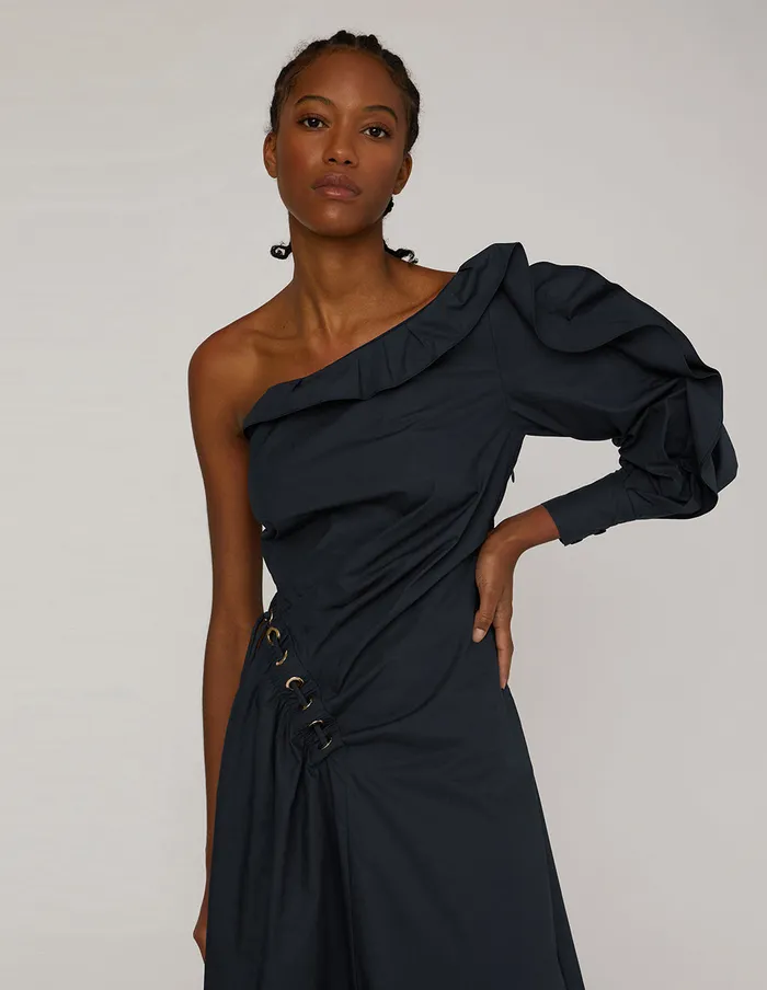 MARYLING Offce Dress Dark Blue Oneshoulder Dress Blue 8211 Women
