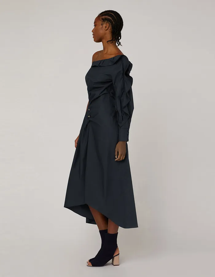 MARYLING Offce Dress Dark Blue Oneshoulder Dress Blue 8211 Women