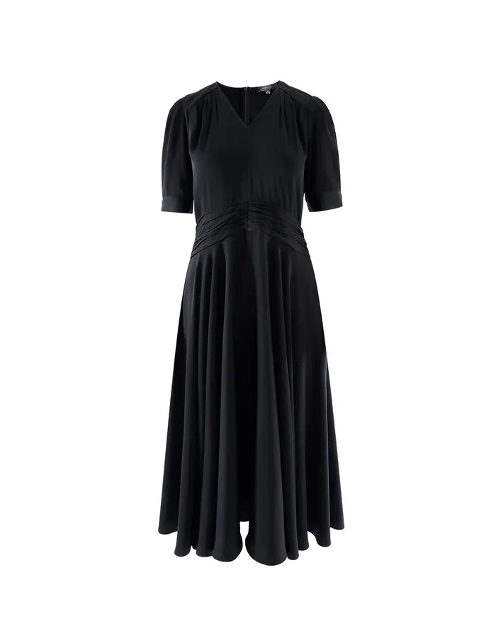 MARYLING Offce Dress VNeck FlaredHem Midi Dress Blue 8211 Women MARYLING Offce Dress VNeck FlaredHem Midi Dress Blue 8211 Women