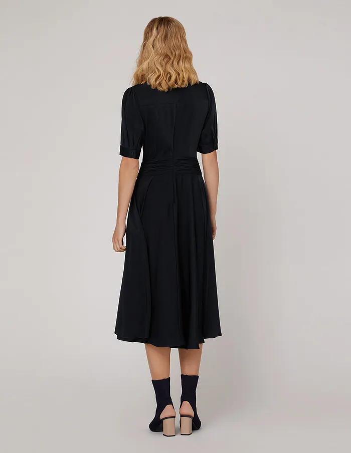 MARYLING Offce Dress VNeck FlaredHem Midi Dress Blue 8211 Women MARYLING Offce Dress VNeck FlaredHem Midi Dress Blue 8211 Women