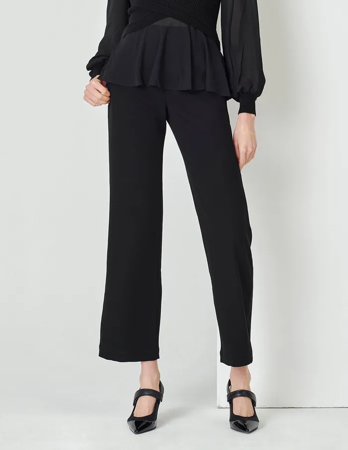 MARYLING Pants and Shorts Black Classic Straight Trousers Black 8211 Women MARYLING Pants and Shorts Black Classic Straight Trousers Black 8211 Women