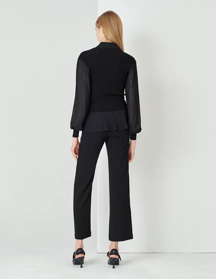 MARYLING Pants and Shorts Black Classic Straight Trousers Black 8211 Women MARYLING Pants and Shorts Black Classic Straight Trousers Black 8211 Women