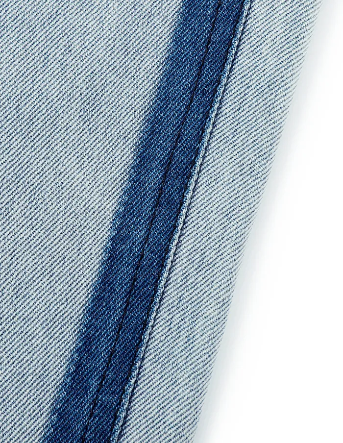 MARYLING Pants and Shorts Contrast Striped Denim Cropped Pencil Pants Blue 8211 Women MARYLING Pants and Shorts Contrast Striped Denim Cropped Pencil Pants Blue 8211 Women