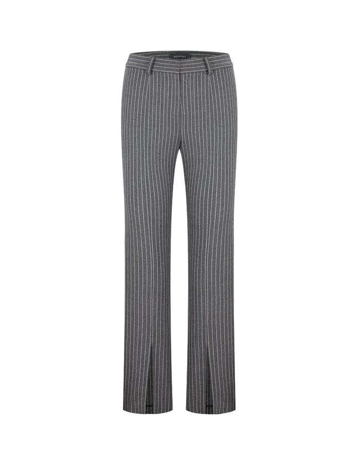 MARYLING Pants and Shorts OffWhite Striped Slit Suit Trousers Stripes 8211 Women MARYLING Pants and Shorts OffWhite Striped Slit Suit Trousers Stripes 8211 Women