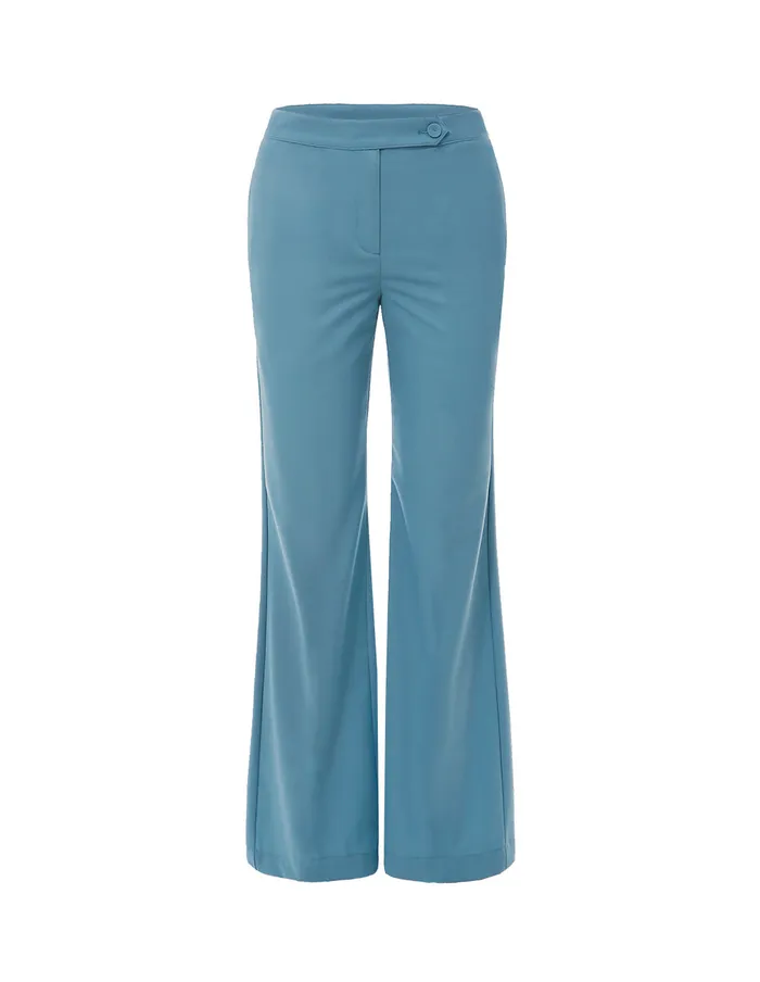 MARYLING Pants and Shorts WORSTED WOOL CROP LEG SUITING PANTS Cadet Blue 8211 Women