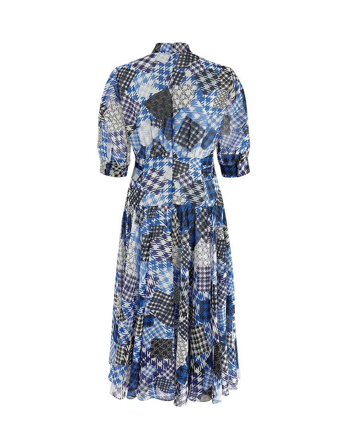 MARYLING Printed Dress Patchwork Printed TieNeck Midi Dress Mix 8211 Women