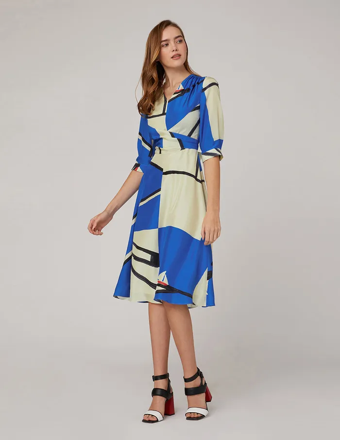 MARYLING Printed Dress Vneck Slightly Fishtail Dress Mix 8211 Women