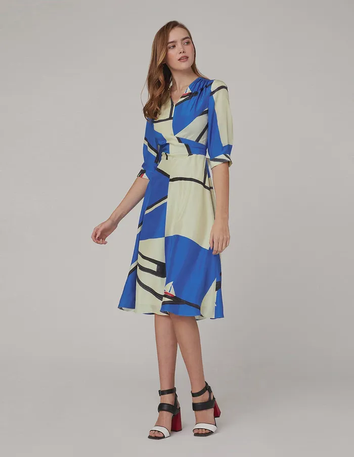 MARYLING Printed Dress Vneck Slightly Fishtail Dress Mix 8211 Women MARYLING Printed Dress Vneck Slightly Fishtail Dress Mix 8211 Women