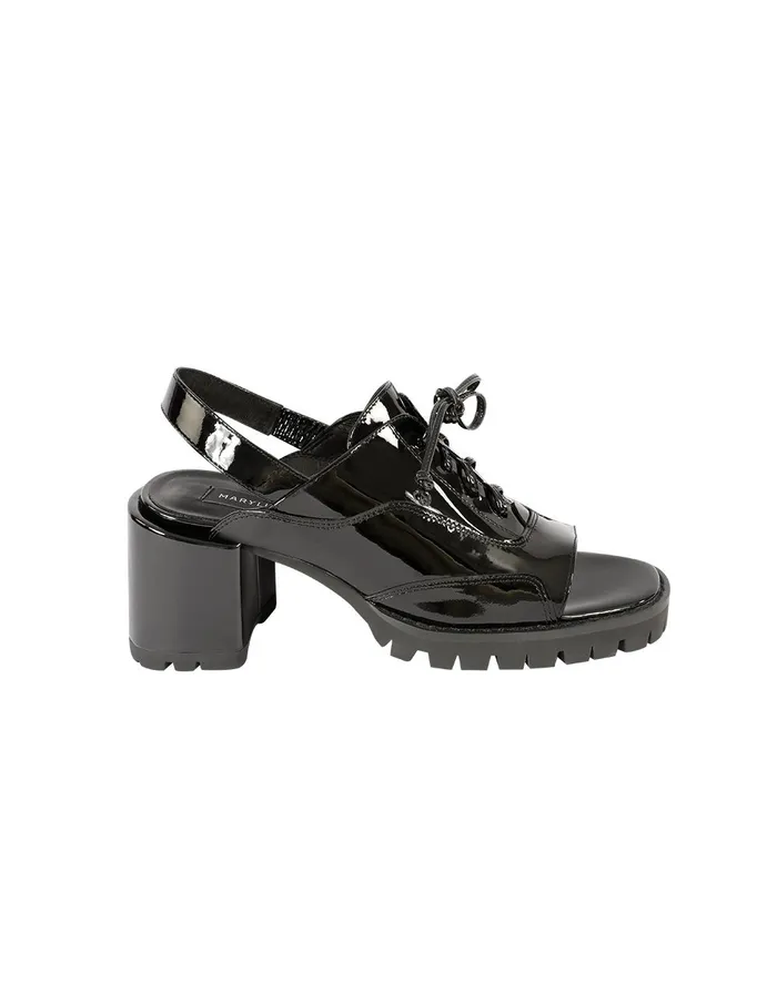 MARYLING Shoes Patent Leather Open Toe Lace Up Block Heel Slingback Shoes White 8211 Women MARYLING Shoes Patent Leather Open Toe Lace Up Block Heel Slingback Shoes White 8211 Women