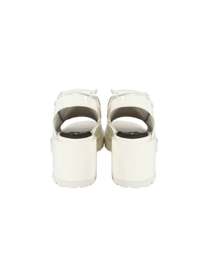 MARYLING Shoes Patent Leather Open Toe Lace Up Block Heel Slingback Shoes White 8211 Women MARYLING Shoes Patent Leather Open Toe Lace Up Block Heel Slingback Shoes White 8211 Women