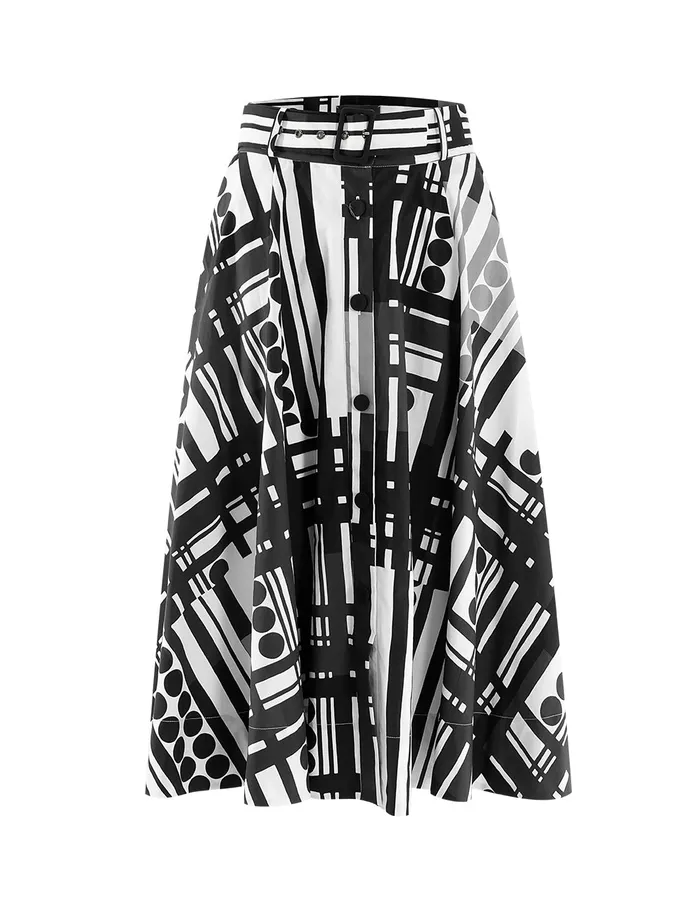 MARYLING Skirts Black White Ashaped Skirt Mix 8211 Women MARYLING Skirts Black White Ashaped Skirt Mix 8211 Women