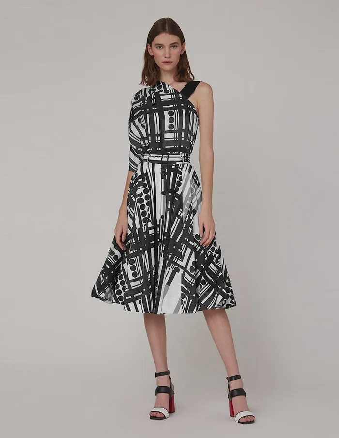 MARYLING Skirts Black White Ashaped Skirt Mix 8211 Women MARYLING Skirts Black White Ashaped Skirt Mix 8211 Women