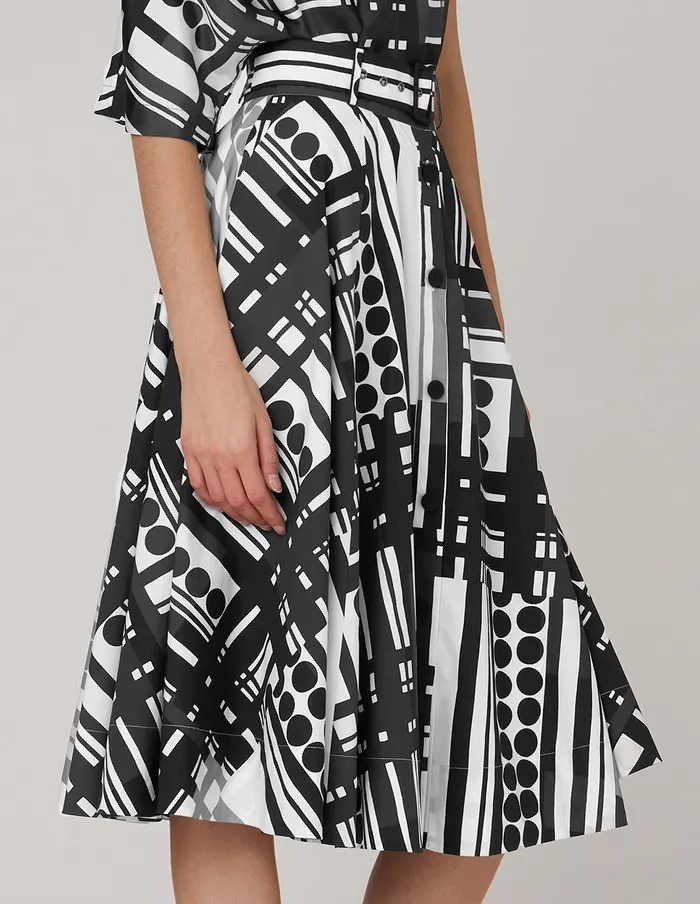 MARYLING Skirts Black White Ashaped Skirt Mix 8211 Women MARYLING Skirts Black White Ashaped Skirt Mix 8211 Women