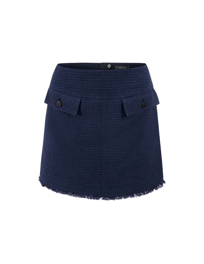 MARYLING Skirts Blue Tweed Mini Skirt Blue 8211 Women