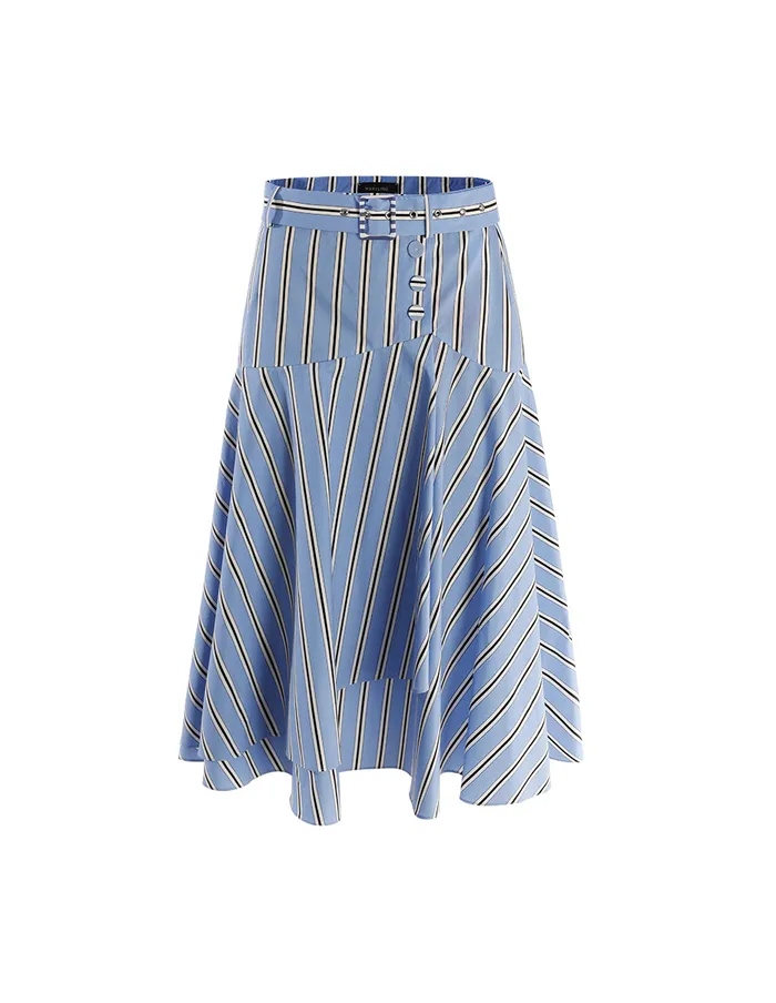 MARYLING Skirts Blue White Striped Asymmetrical Skirt Mix 8211 Women MARYLING Skirts Blue White Striped Asymmetrical Skirt Mix 8211 Women