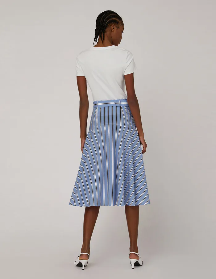 MARYLING Skirts Blue White Striped Asymmetrical Skirt Mix 8211 Women MARYLING Skirts Blue White Striped Asymmetrical Skirt Mix 8211 Women
