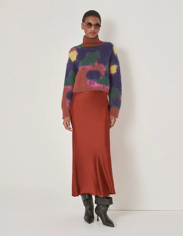 MARYLING Skirts Fishtail Satin Skirt Red 8211 Women