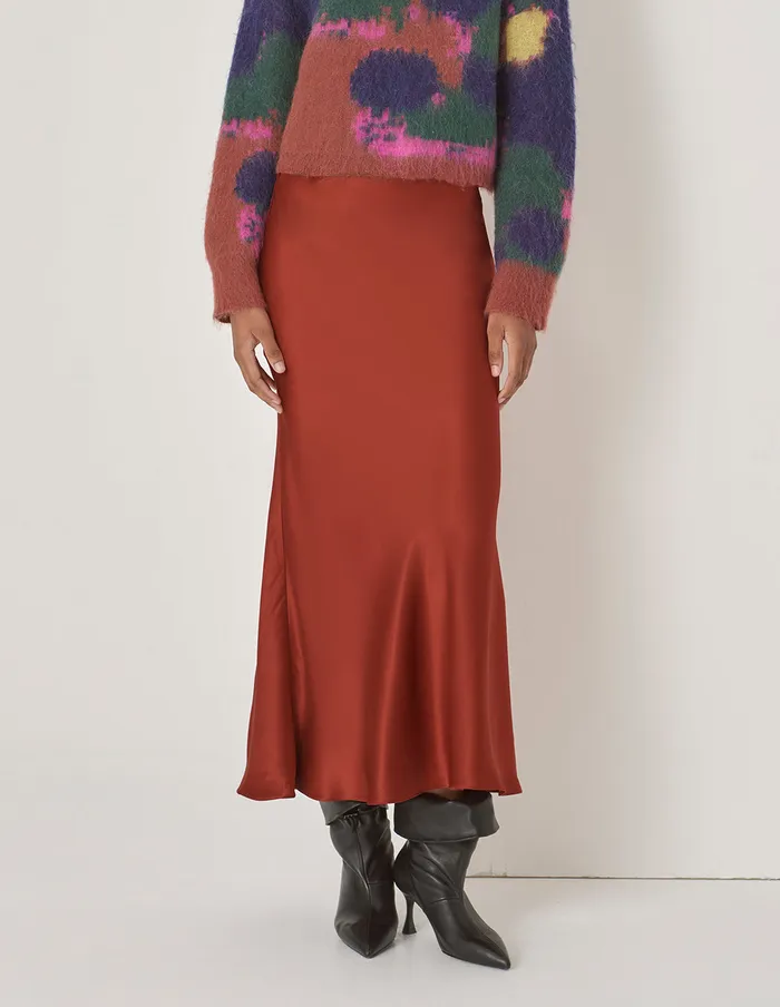 MARYLING Skirts Fishtail Satin Skirt Red 8211 Women MARYLING Skirts Fishtail Satin Skirt Red 8211 Women