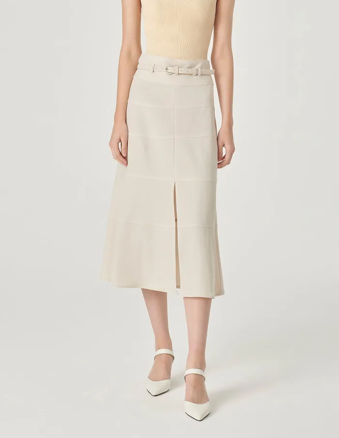 MARYLING Skirts Slit High Waist Fishtail Skirt Cream 8211 Women MARYLING Skirts Slit High Waist Fishtail Skirt Cream 8211 Women