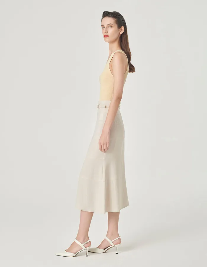 MARYLING Skirts Slit High Waist Fishtail Skirt Cream 8211 Women MARYLING Skirts Slit High Waist Fishtail Skirt Cream 8211 Women