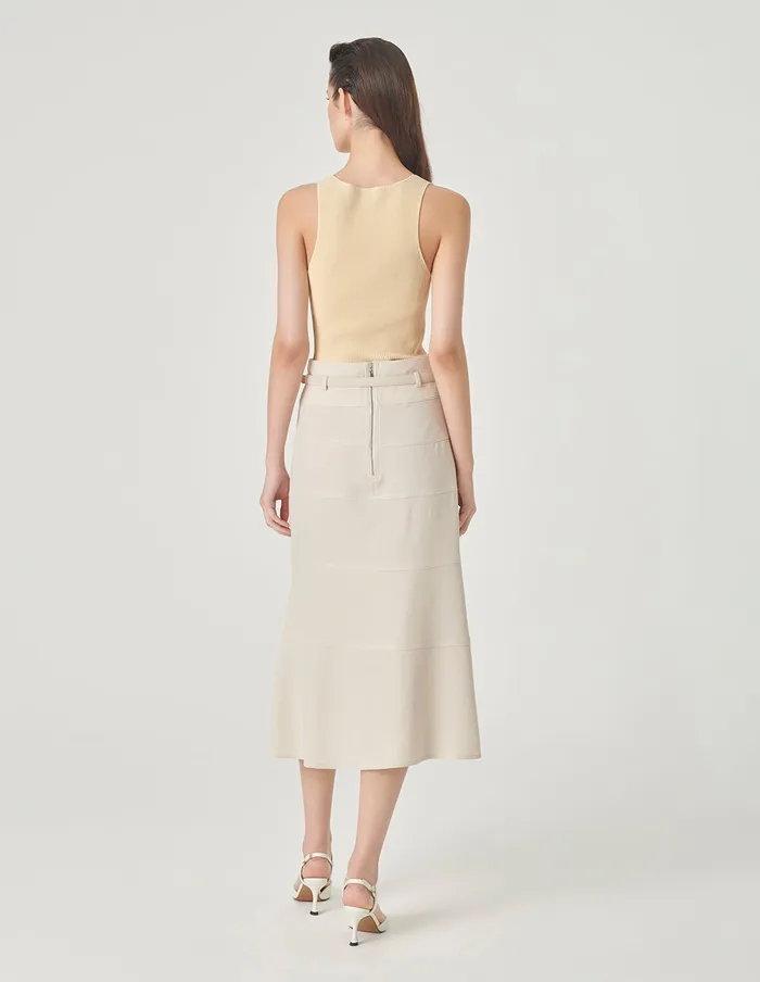 MARYLING Skirts Slit High Waist Fishtail Skirt Cream 8211 Women MARYLING Skirts Slit High Waist Fishtail Skirt Cream 8211 Women