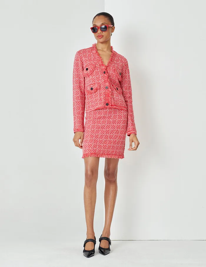 MARYLING Skirts Sweet Pink Plaid Knitted Skirt Mix 8211 Women