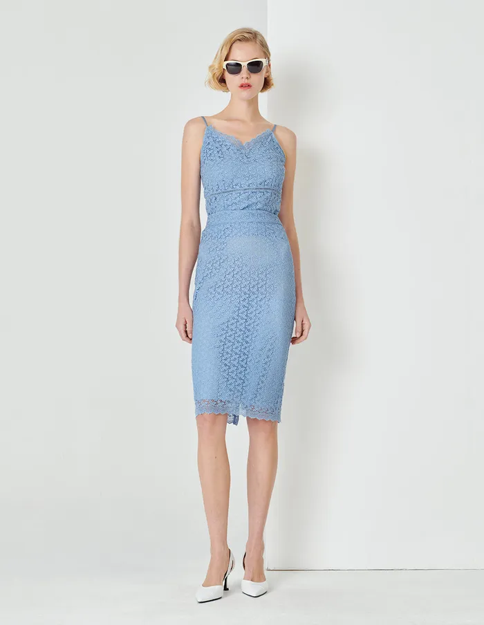 MARYLING Skirts Water Wave Blue Straight Body Package Hip Lace Skirt Blue 8211 Women MARYLING Skirts Water Wave Blue Straight Body Package Hip Lace Skirt Blue 8211 Women