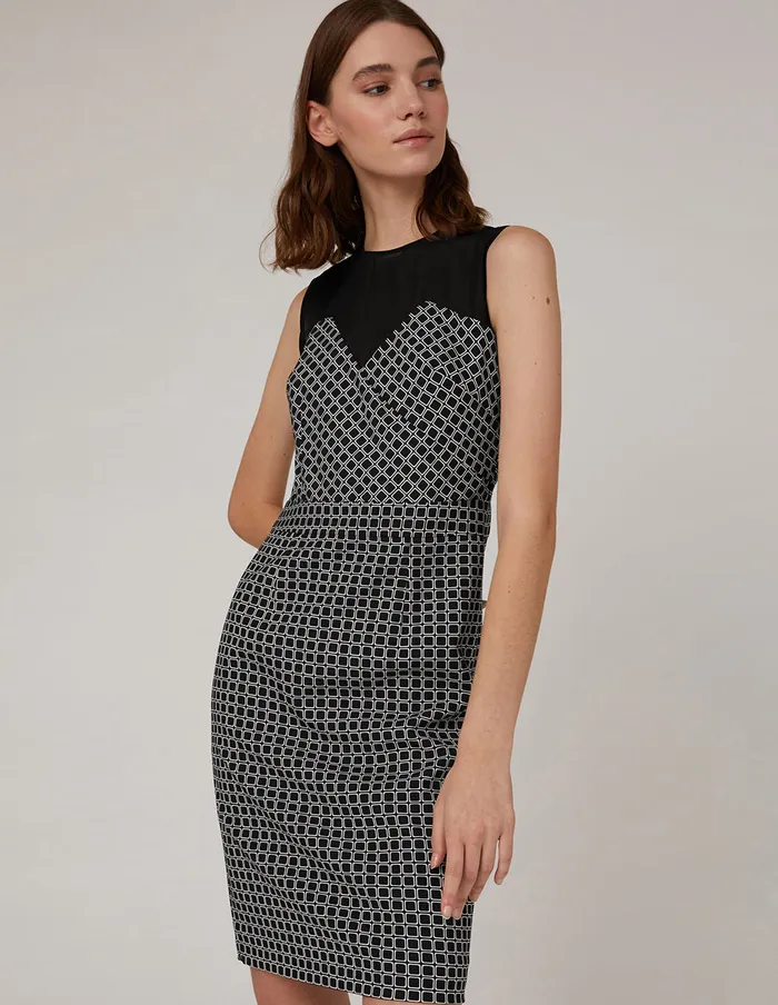 MARYLING Slip Dress Black White Sleeveless Plaid Dress Mix 8211 Women