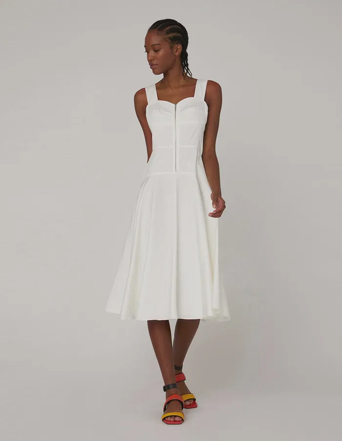 MARYLING Slip Dress Sleeveless Wideshoulder Dress White 8211 Women MARYLING Slip Dress Sleeveless Wideshoulder Dress White 8211 Women