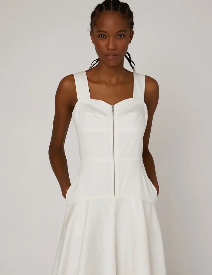 MARYLING Slip Dress Sleeveless Wideshoulder Dress White 8211 Women MARYLING Slip Dress Sleeveless Wideshoulder Dress White 8211 Women