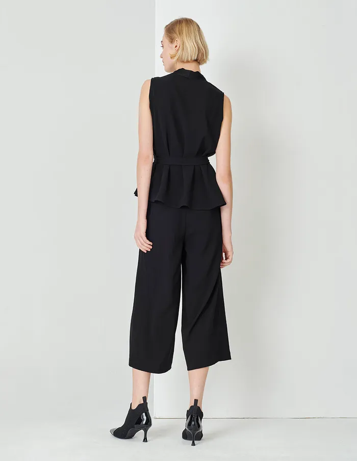 MARYLING Vest Black ALine TieWaist Top Black 8211 Women MARYLING Vest Black ALine TieWaist Top Black 8211 Women