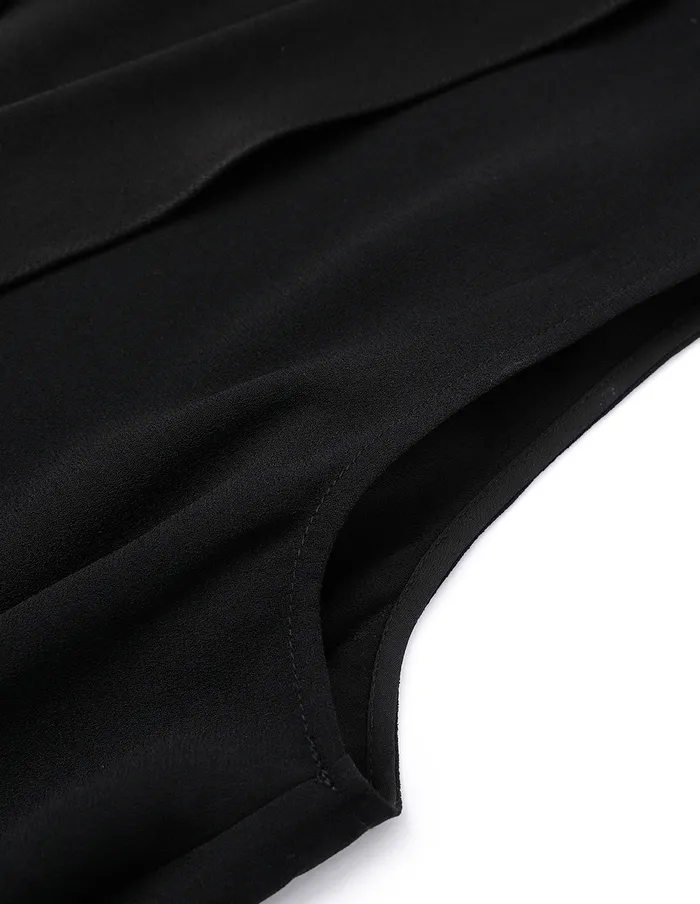MARYLING Vest Black ALine TieWaist Top Black 8211 Women MARYLING Vest Black ALine TieWaist Top Black 8211 Women