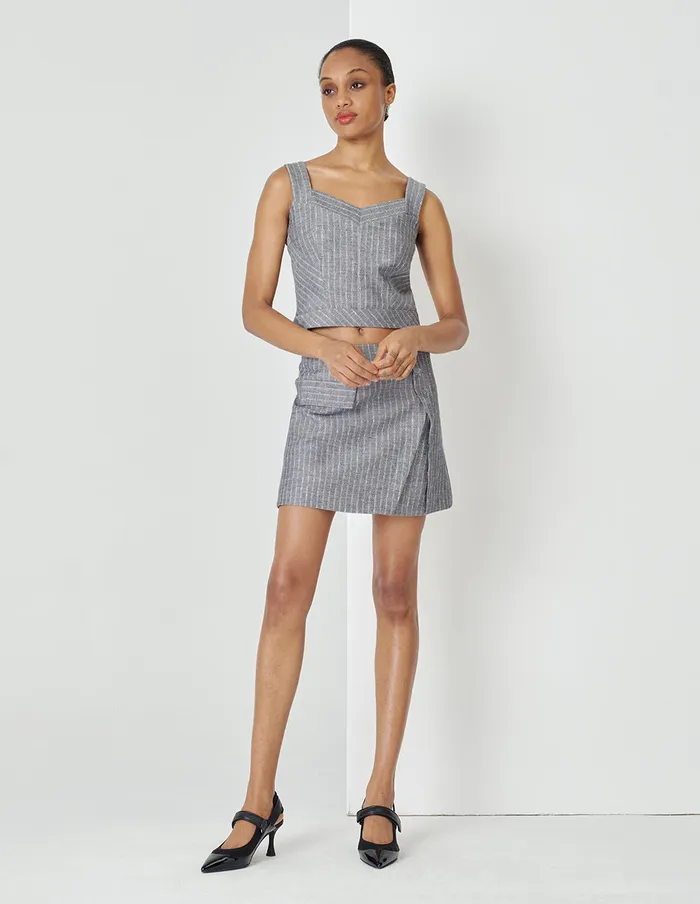 MARYLING Vest Grey Striped Tank Top Camisole Mix 8211 Women
