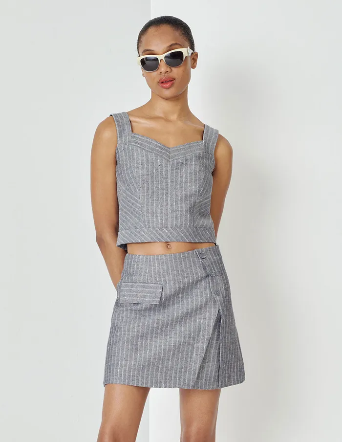 MARYLING Vest Grey Striped Tank Top Camisole Mix 8211 Women MARYLING Vest Grey Striped Tank Top Camisole Mix 8211 Women