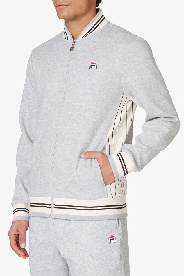 Matching Sets Men Fila Settanta Jacket 061 Grey Heather Gardenia Black