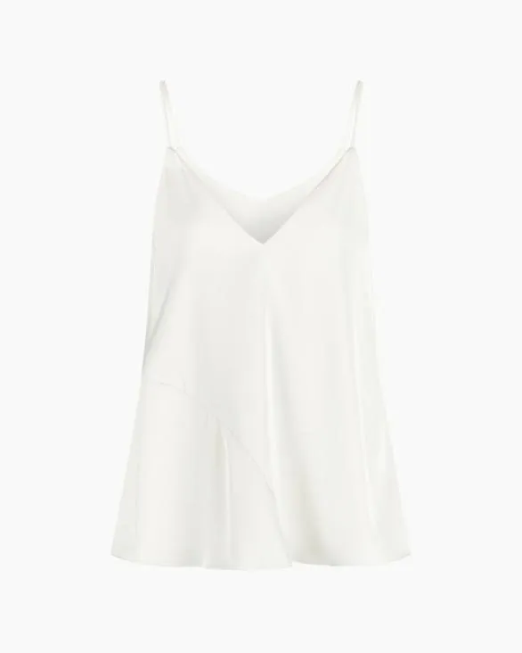 Matte Satin Fabric Top White Women Armani Shirts And Tops