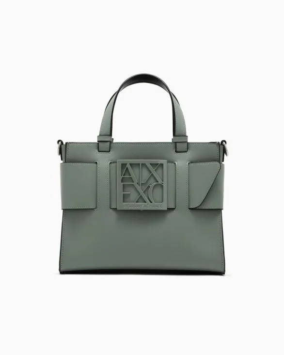 Medium Tote Bag With Double Handles And Shoulder Strap Green Women Armani Shoppers Medium Tote Bag With Double Handles And Shoulder Strap Green Women Armani Shoppers