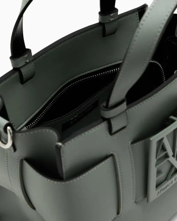 Medium Tote Bag With Double Handles And Shoulder Strap Green Women Armani Shoppers Medium Tote Bag With Double Handles And Shoulder Strap Green Women Armani Shoppers