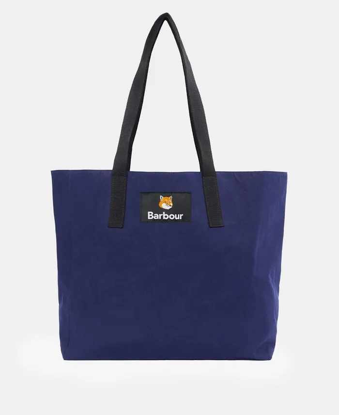 Men Bags and Luggage Barbour X Maison Kitsun Reversible Tote Bag Dark Navy Men Bags and Luggage Barbour X Maison Kitsun Reversible Tote Bag Dark Navy
