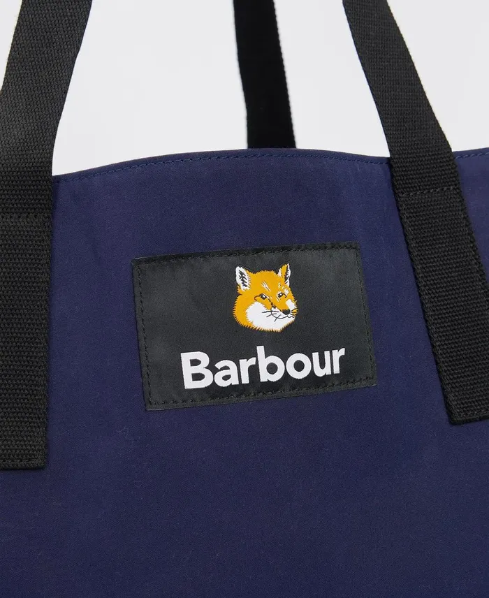 Men Bags and Luggage Barbour X Maison Kitsun Reversible Tote Bag Dark Navy Men Bags and Luggage Barbour X Maison Kitsun Reversible Tote Bag Dark Navy