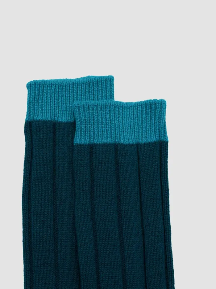 Men Begg X Co Loungewear Tipped Cashmere Socks Aqua Green Men Begg X Co Loungewear Tipped Cashmere Socks Aqua Green