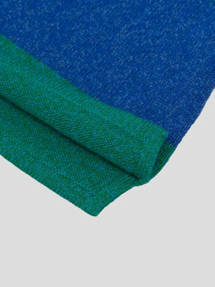 Men Begg X Co Polos and TShirts Hooped Rugby Cashmere Sweater Emerald Sky