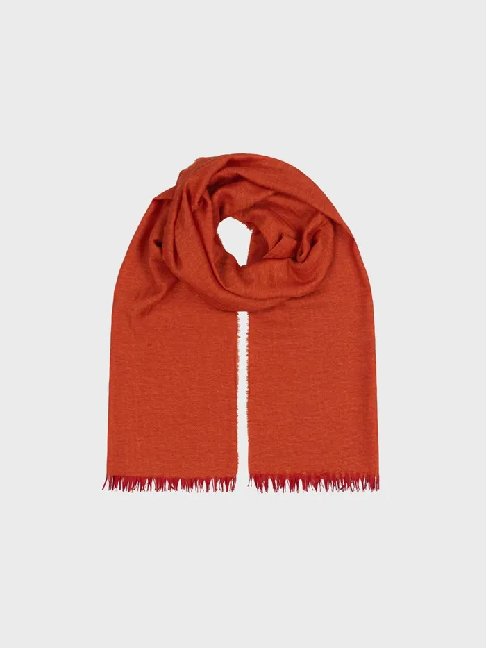Men Begg X Co Scarves Staffa Solid Cashmere Silk Scarf Fire