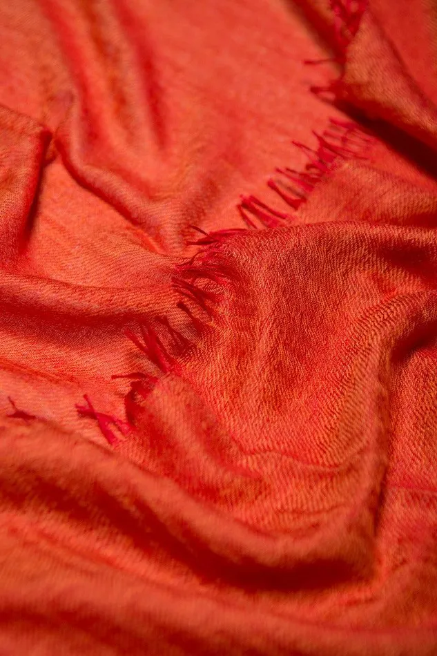 Men Begg X Co Scarves Staffa Solid Cashmere Silk Scarf Fire