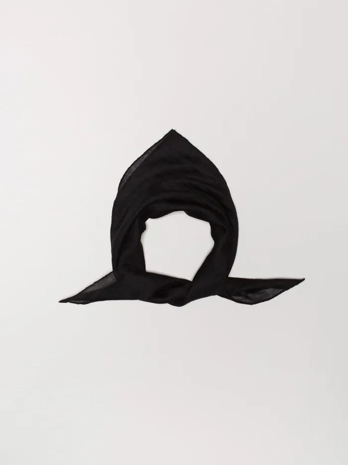 Men Begg X Co Scarves Wispy Solid Superfine Square Cashmere Scarf Black
