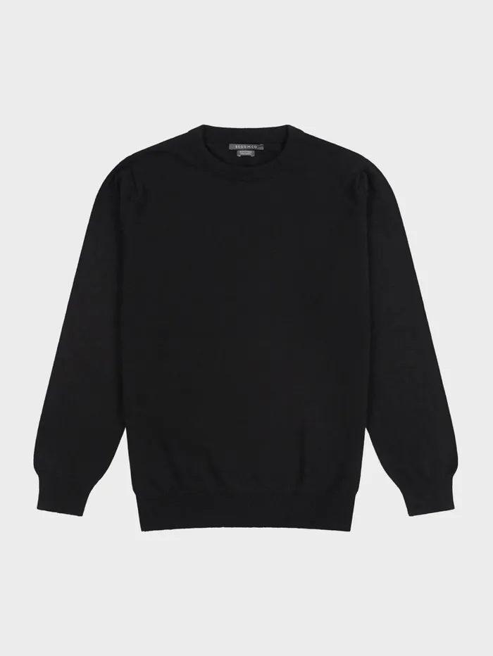 Men Begg X Co Sweaters Heriot Crew Cashmere Sweater Black