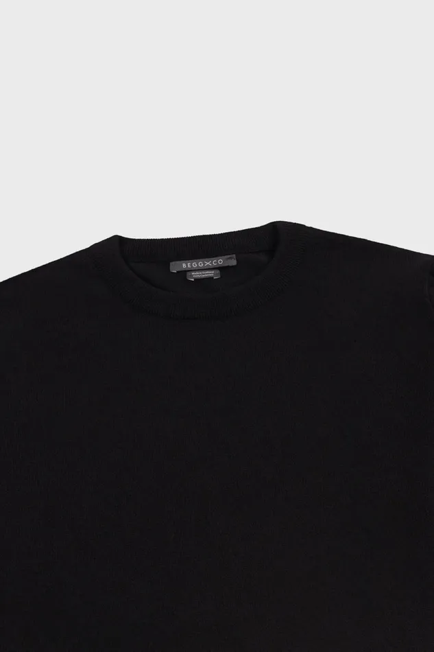 Men Begg X Co Sweaters Heriot Crew Cashmere Sweater Black